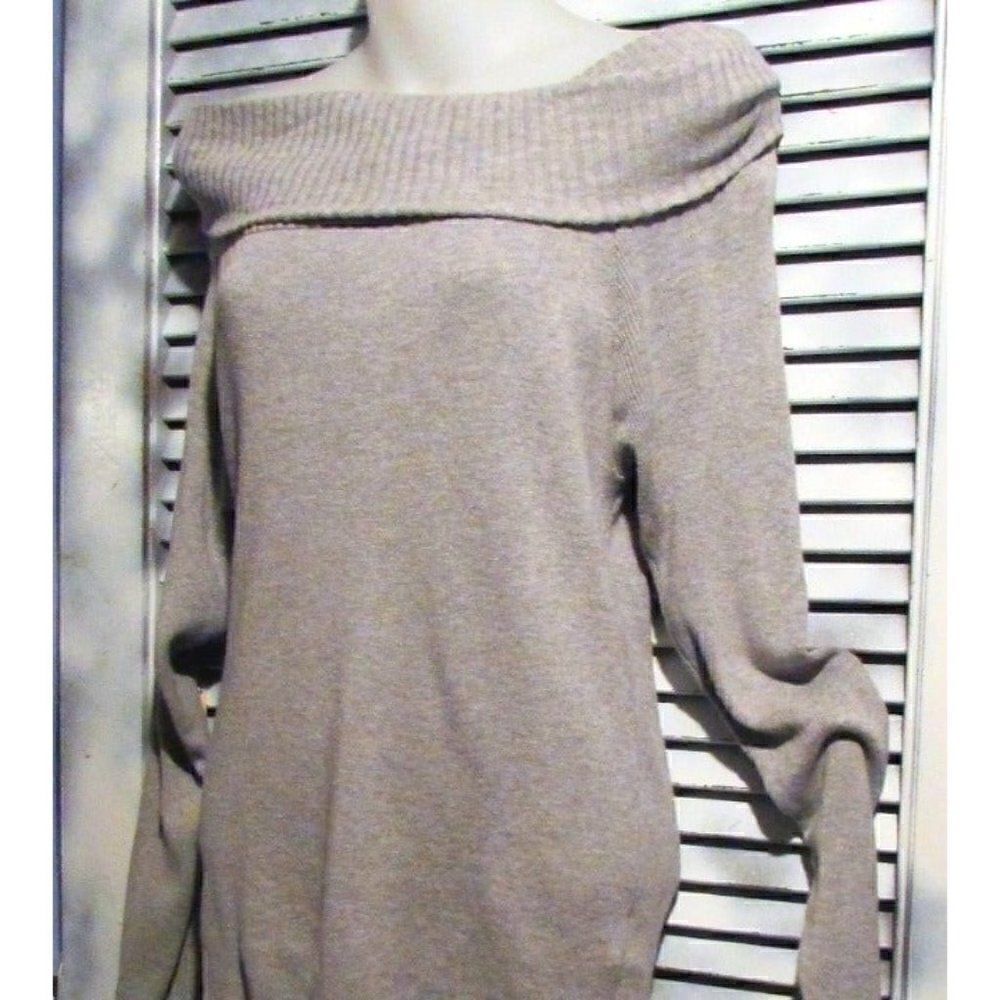 Kaisely Off Shoulder Knit Sweater Beige Women's Medium Soft Cotton Blend